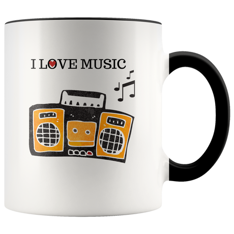 Mug I Love Music Ceramic Accent Mug - Black | Shop Sassy Chick