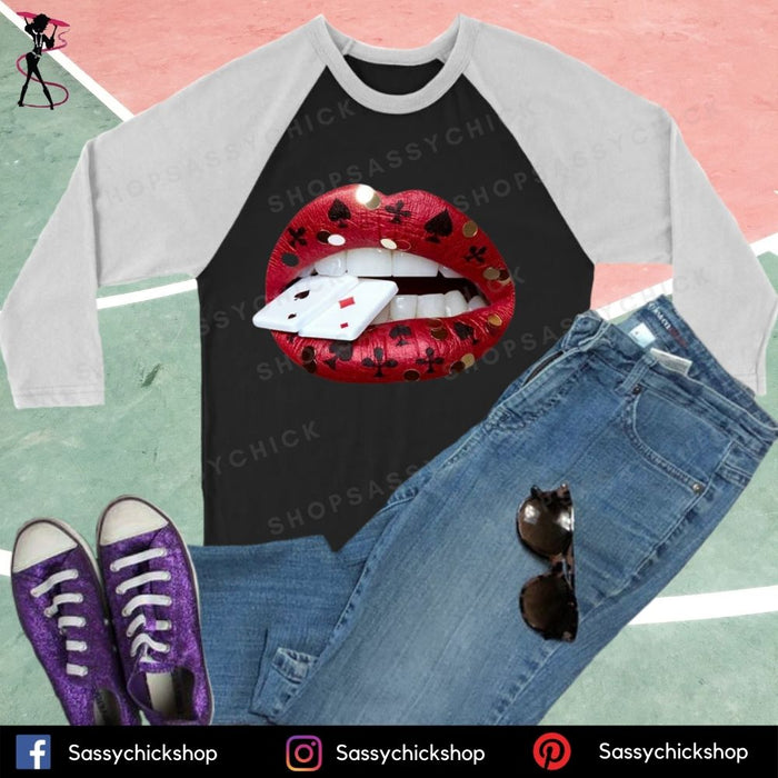 Card Lips Long Sleeves - Shop Sassy Chick 