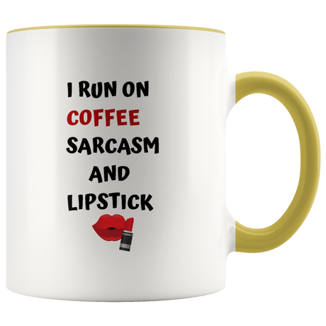 Mug I Run Off Sarcasm Ceramic Accent Mug - Yellow | Shop Sassy Chick