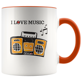 Mug I Love Music Ceramic Accent Mug - Orange | Shop Sassy Chick