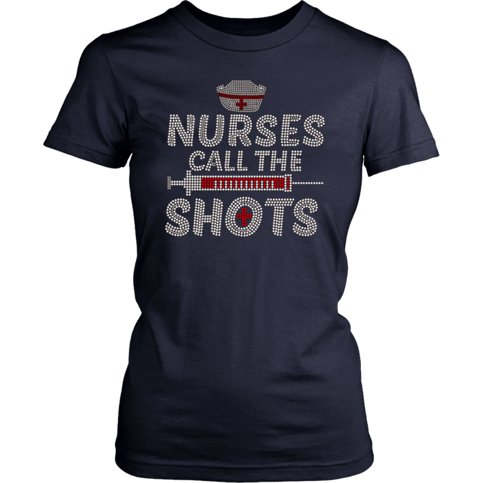 Nurses Call the Shots Women's Unisex T-Shirt - Navy | Shop Sassy Chick