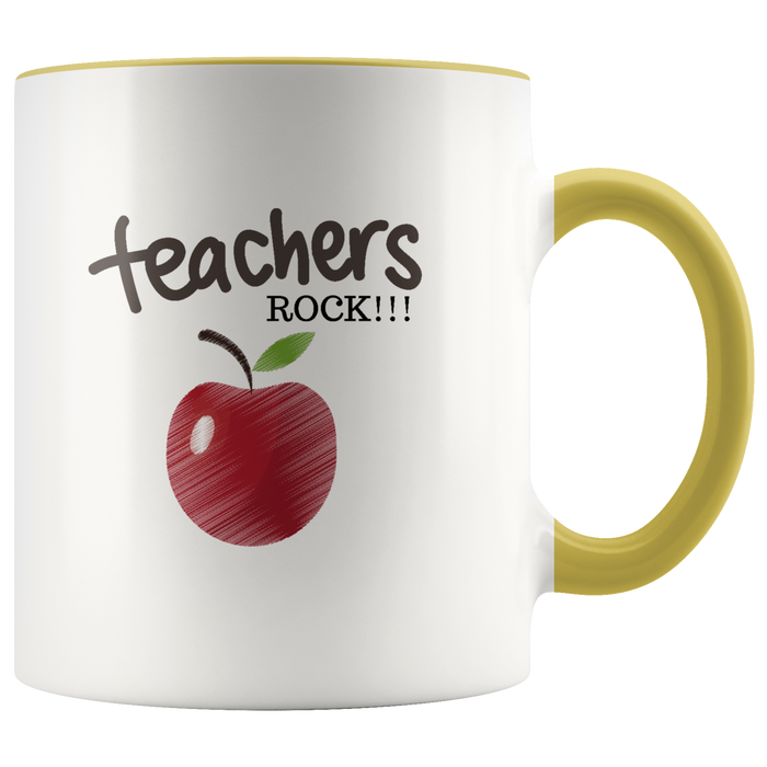 Teachers Rock Mug Ceramic Accent Mug - Yellow | Shop Sassy Chick