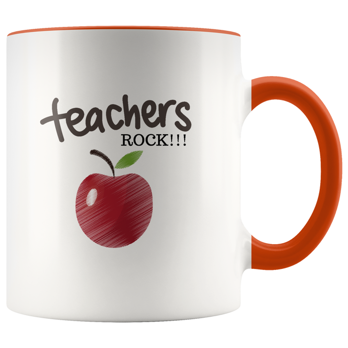 Teachers Rock Mug Ceramic Accent Mug - Orange  | Shop Sassy Chick