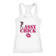 Sassy Chick Pink Lips Racerback Tank Top - White | Shop Sassy Chick