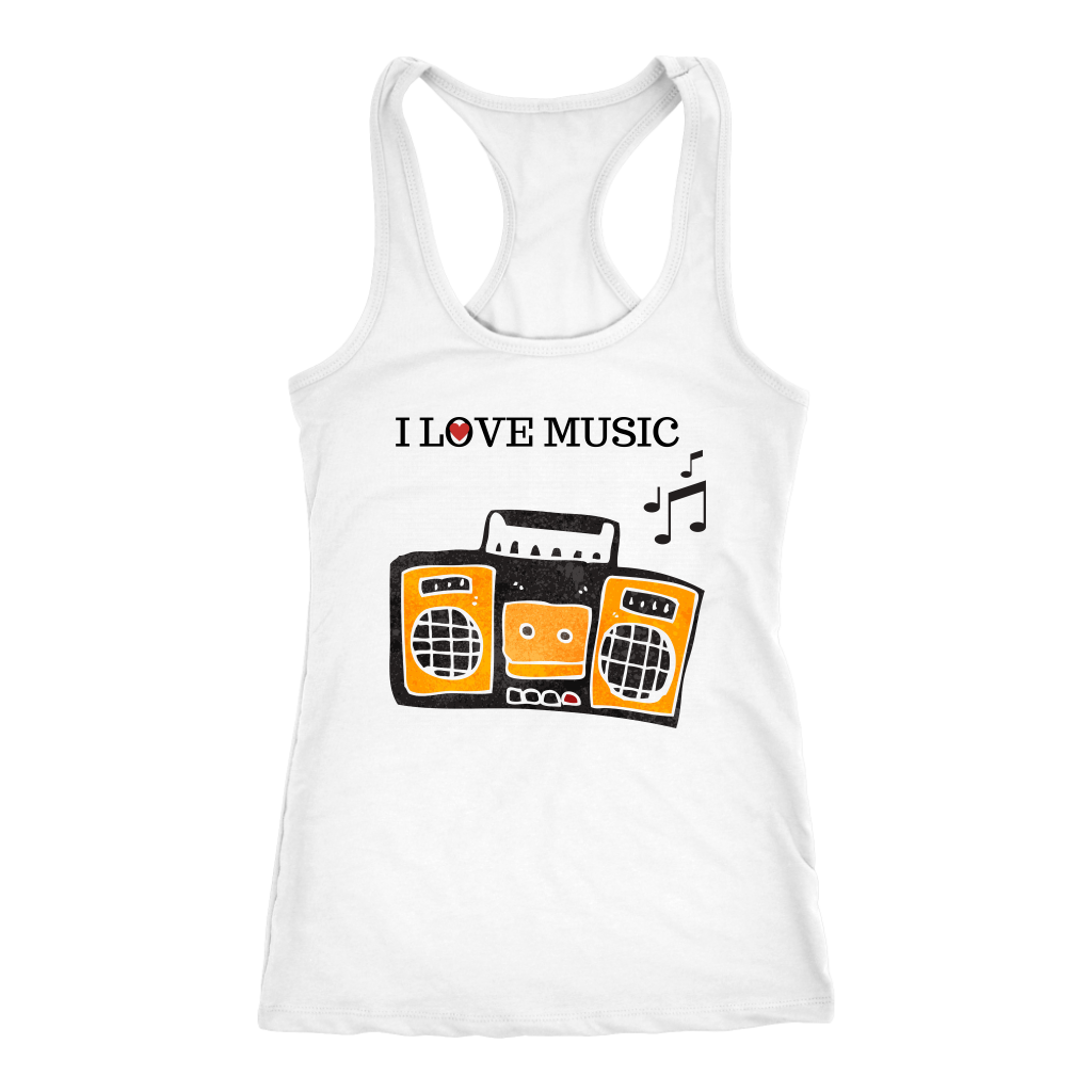 I Love House Music Racerback Tank Top - White | Shop Sassy Chick
