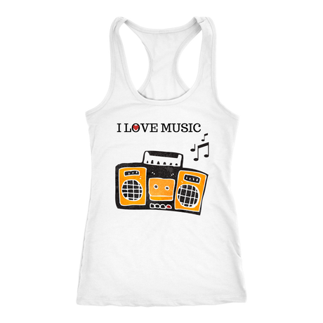 I Love House Music Racerback Tank Top - White | Shop Sassy Chick