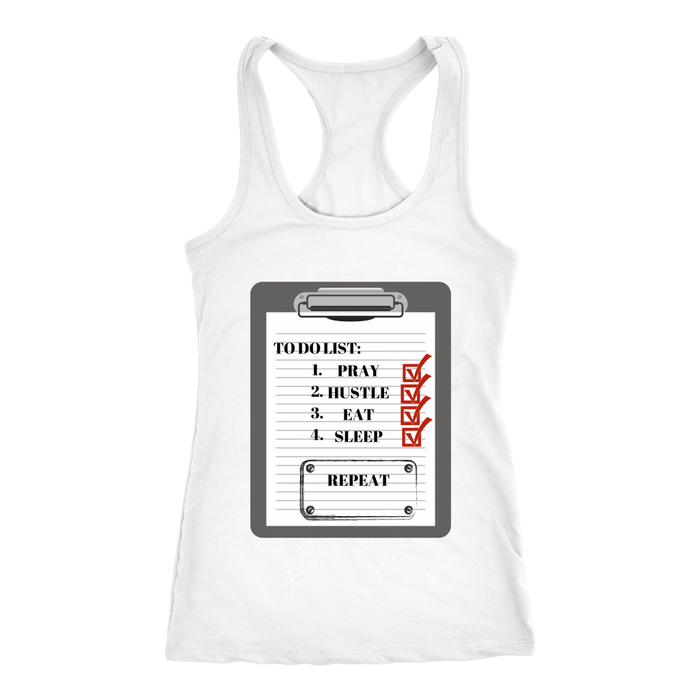 To Do List Racerback Tank Top - White | Shop Sassy Chick