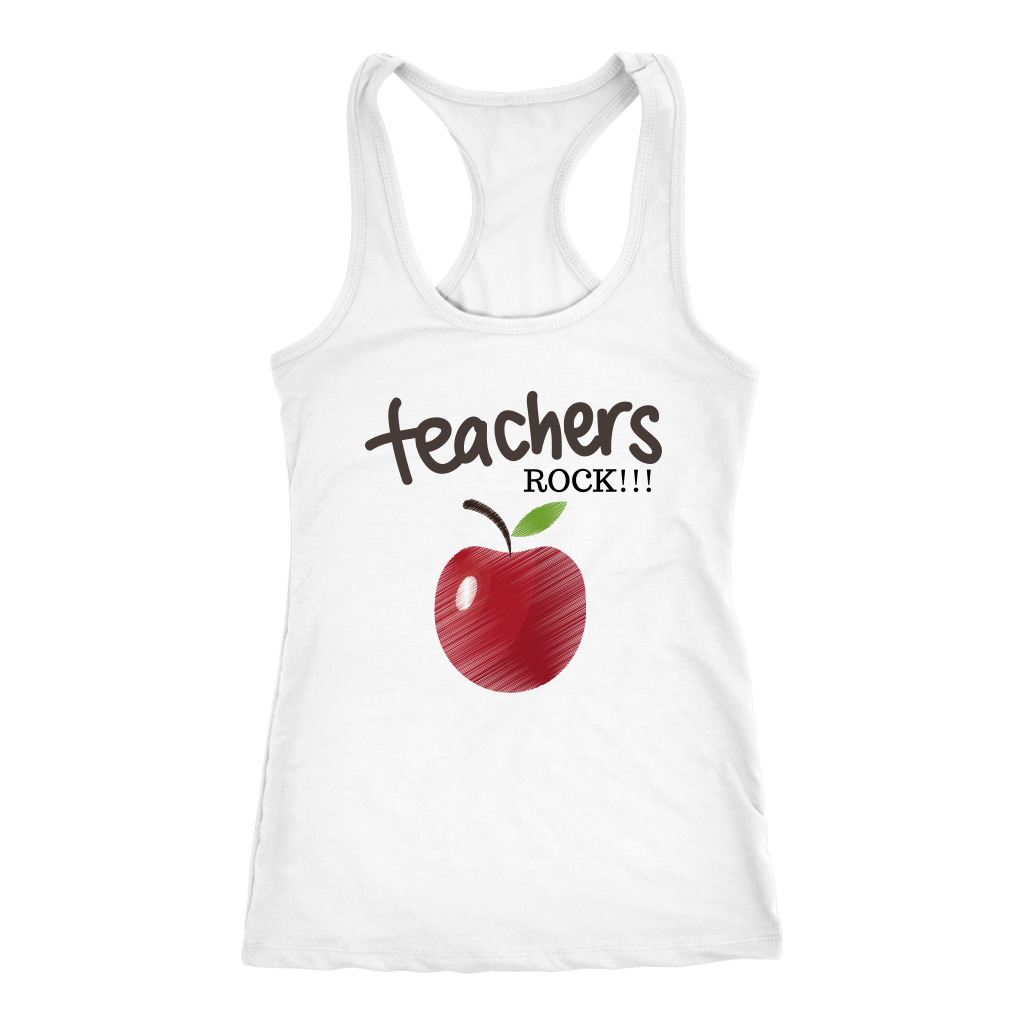Teachers Rock Racerback Tank Top - White | Shop Sassy Chick