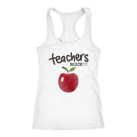 Teachers Rock Racerback Tank Top - White | Shop Sassy Chick