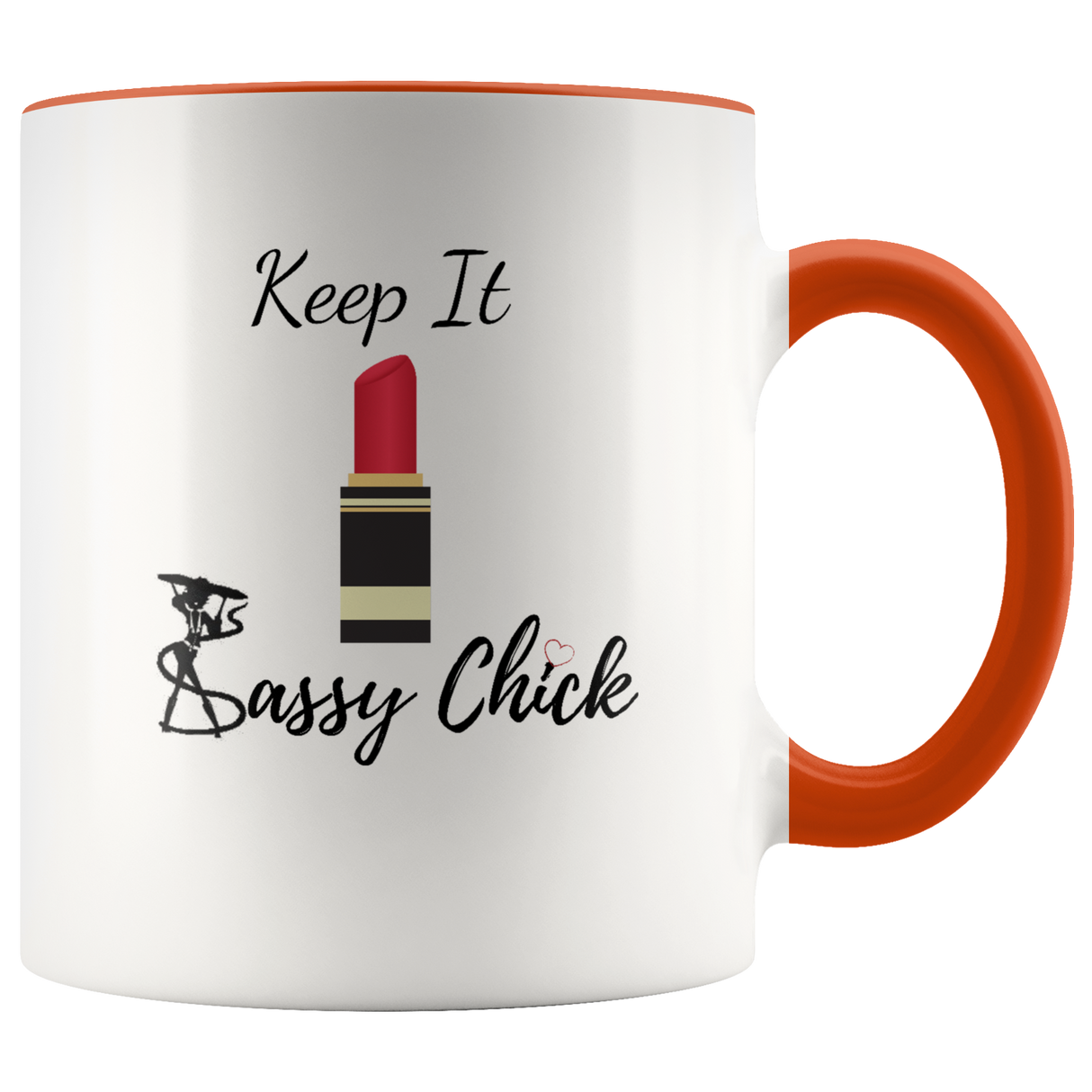 Mug Red Lipstick Ceramic Accent Mug - Orange | Shop Sassy Chick