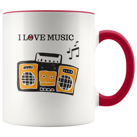 Mug I Love Music Ceramic Accent Mug - Red | Shop Sassy Chick
