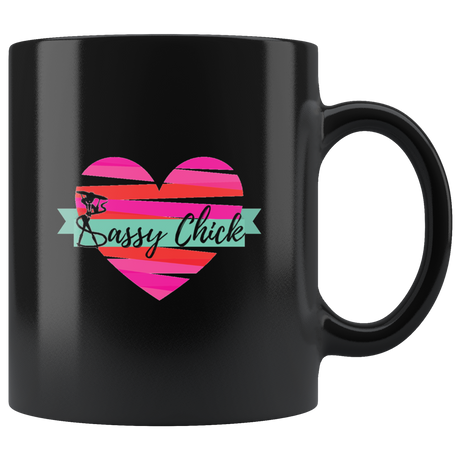 Sassy Heart Mug Ceramic Black Mug | Shop Sassy Chick