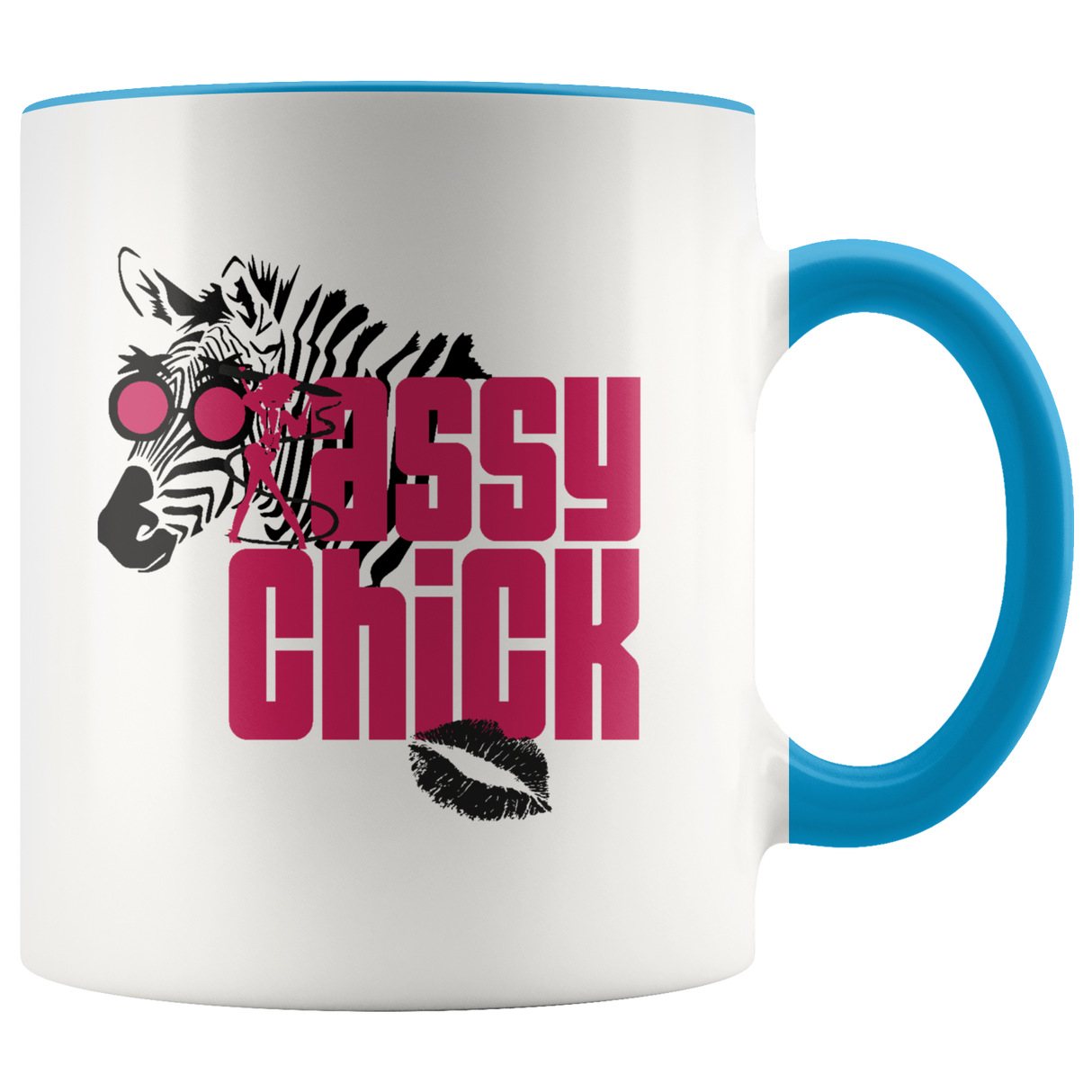 Sassy Chick Zebra Accent Ceramic Coffee Mug - Blue | Shop Sassy Chick