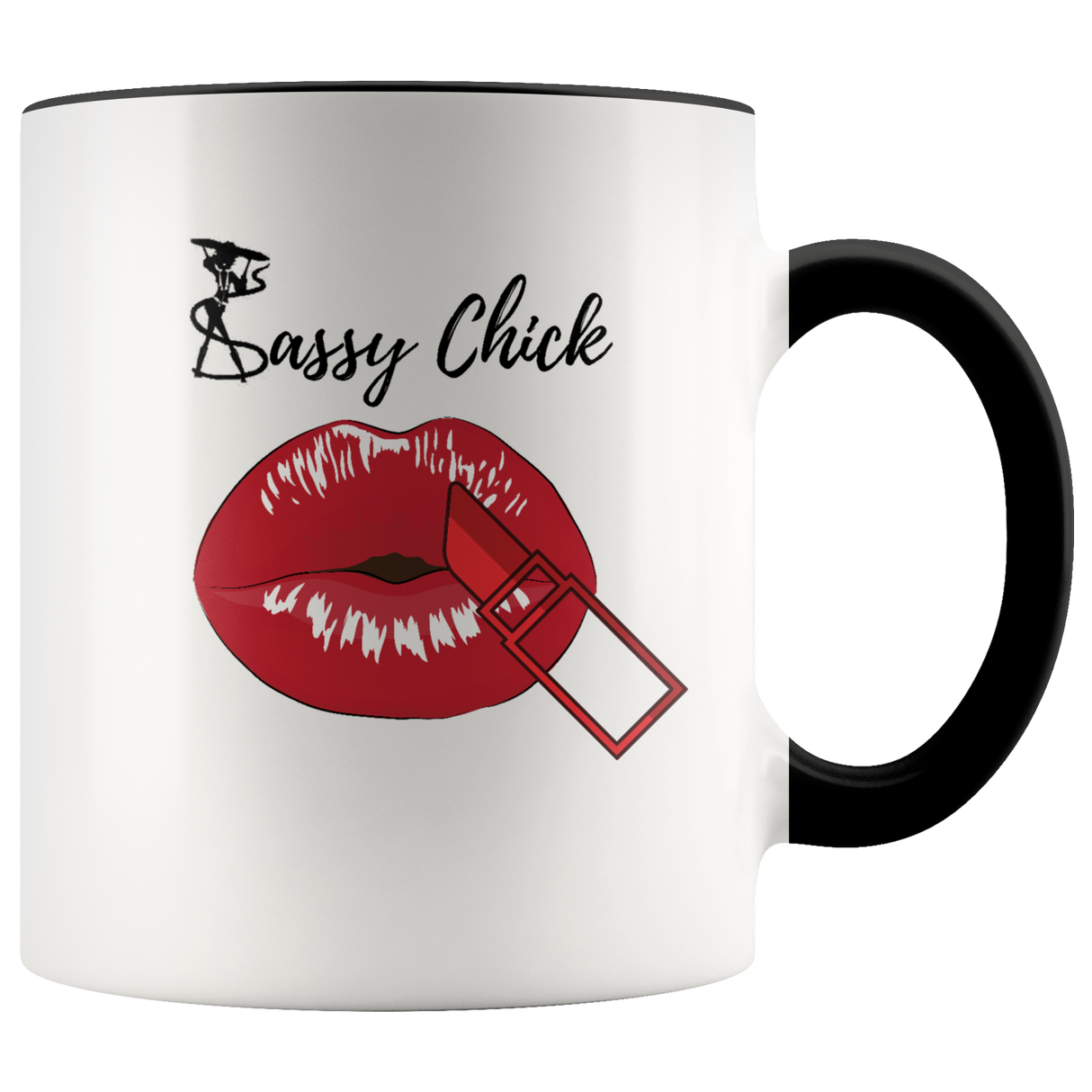 Mug Kiss Ceramic Accent Coffee Mug - Black | Shop Sassy Chick