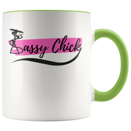 Ceramic White Sassy Chick Mug - Green | Shop Sassy Chick