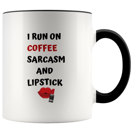 Mug I Run Off Sarcasm Ceramic Accent Mug - Black | Shop Sassy Chick