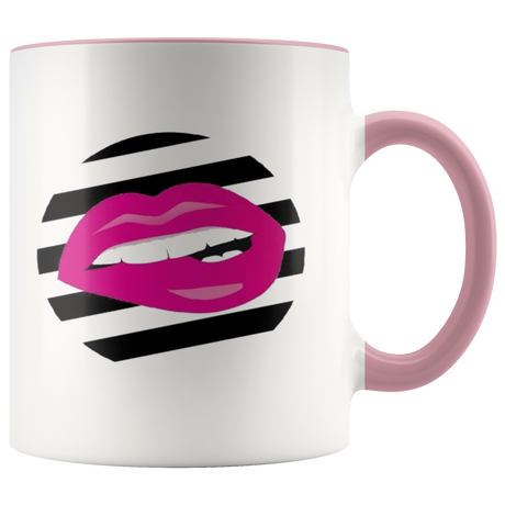 Striped Pink Lip Mug - Shop Sassy Chick 