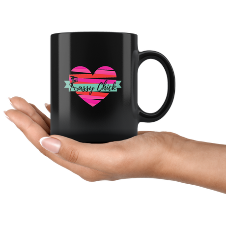 Sassy Heart Mug Ceramic Black Mug | Shop Sassy Chick