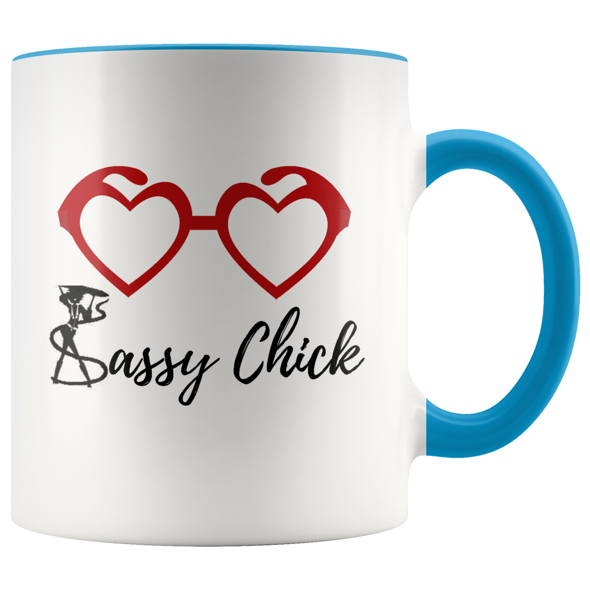 Mug Heart Glass Ceramic Accent Mug - Blue | Shop Sassy Chick