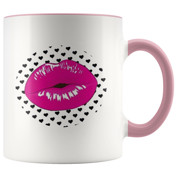 Pink Lip Polka Coffee Mug - Shop Sassy Chick 