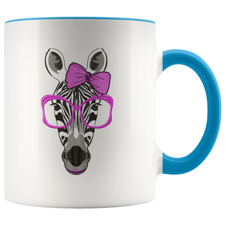 Zebra mug Ceramic White Coffee Mug - Blue | Shop Sassy Chick