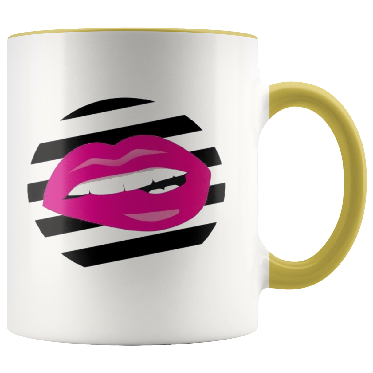 Striped Pink Lip Mug - Shop Sassy Chick 