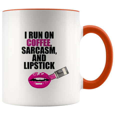 Sarcasm and Coffee Ceramic Accent Mug - Orange | Shop Sassy Chick