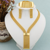 African Luxury Geometric Gold Color Necklace Set