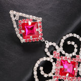 Bohemian Rose Crystal Rhinestone Earrings