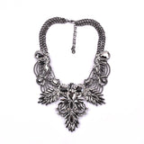 Black silver Bohemian Crystal Necklace