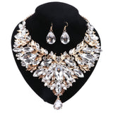Silver Boho Crystal Jewelry Set
