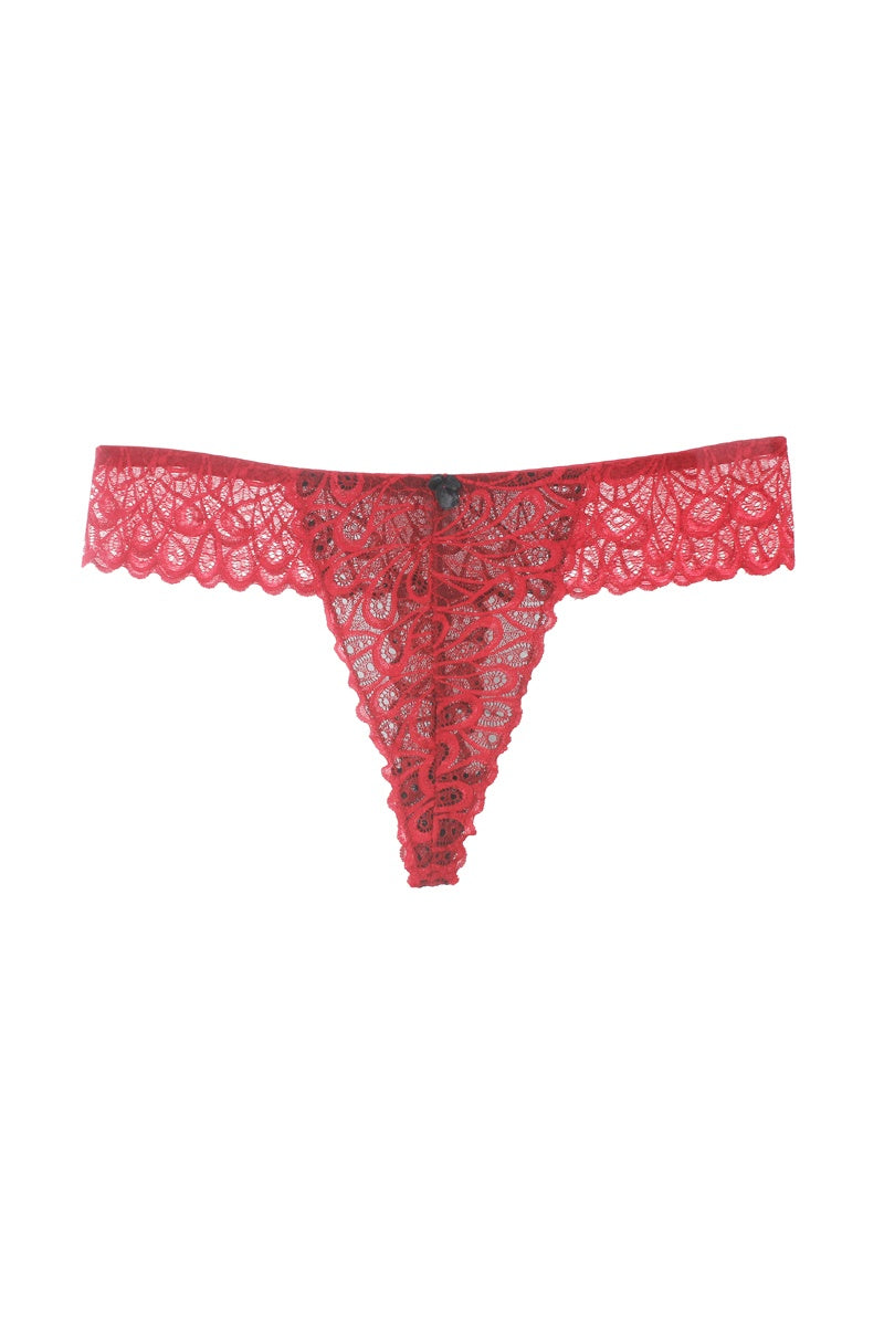 Ladies floral lace thong panty - Shop Sassy Chick 