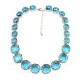 Blue Candy Color Transparent Gem Necklace