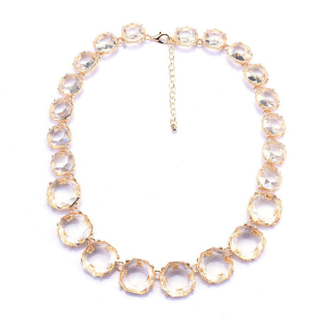 White Candy Color Transparent Gem Necklace