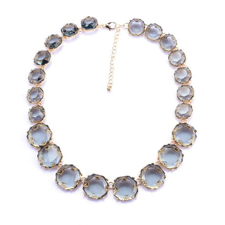 Black Candy Color Transparent Gem Necklace
