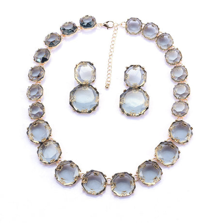 Black Candy Color Transparent Gem Necklace