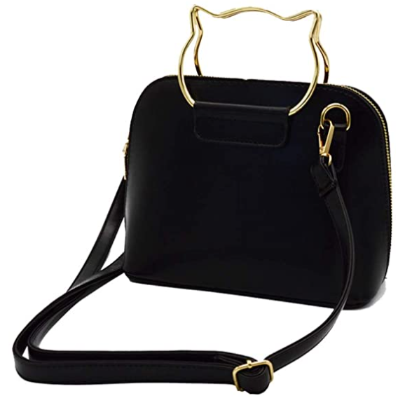 Back of Cat Metal Handle  Handbag