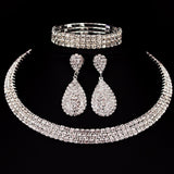 Silver Classic Rhinestone Jewelry Set