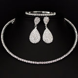 Silver Classic Rhinestone Jewelry Set
