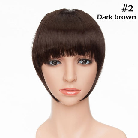 Dark Brown Clip In Bangs Hair Extensions