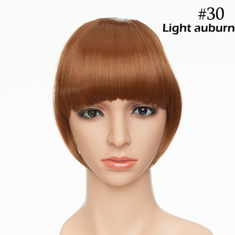 Light Auburn Clip In Bangs Hair Extensions