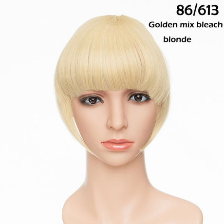 Bleach Blonde Clip In Bangs Hair Extensions
