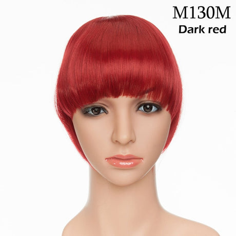 Dark Red Clip In Bangs Hair Extensions