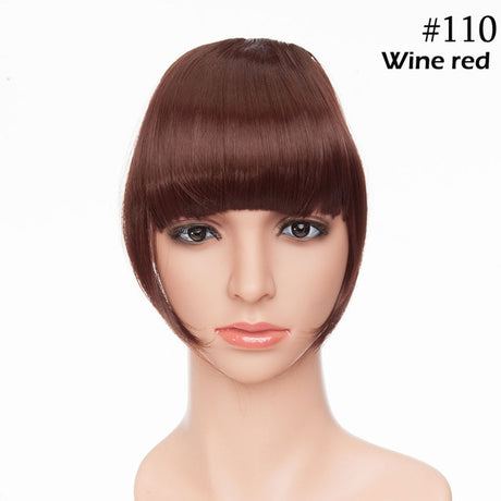 Wine Red Clip In Bangs Hair Extensions