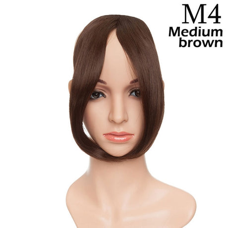 Medium Brown Clip In Bangs Hair Extensions