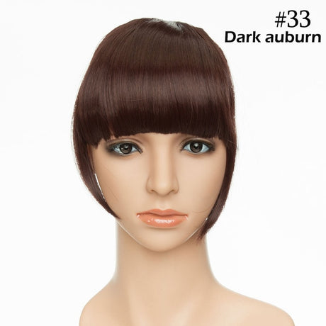 Dark Auburn Clip In Bangs Hair Extensions