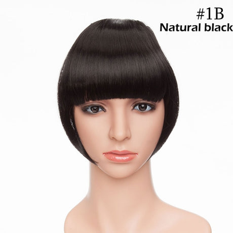 Natural Black Clip In Bangs Hair Extensions