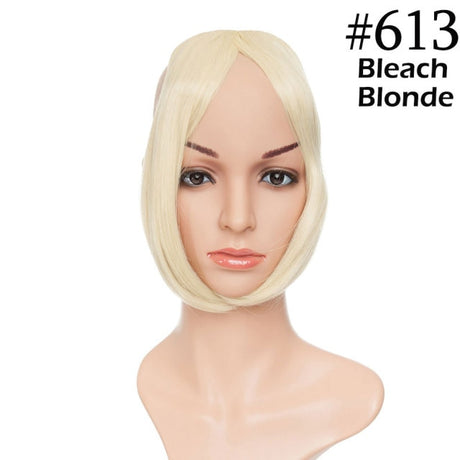 Bleach Blonde Clip In Bangs Hair Extensions