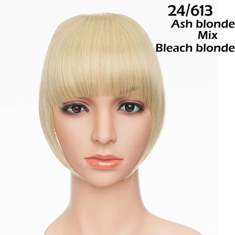Bleach Blonde Clip In Bangs Hair Extensions