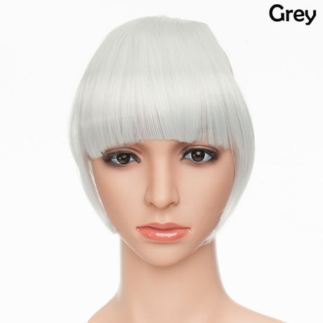 Grey Clip In Bangs Hair Extensions